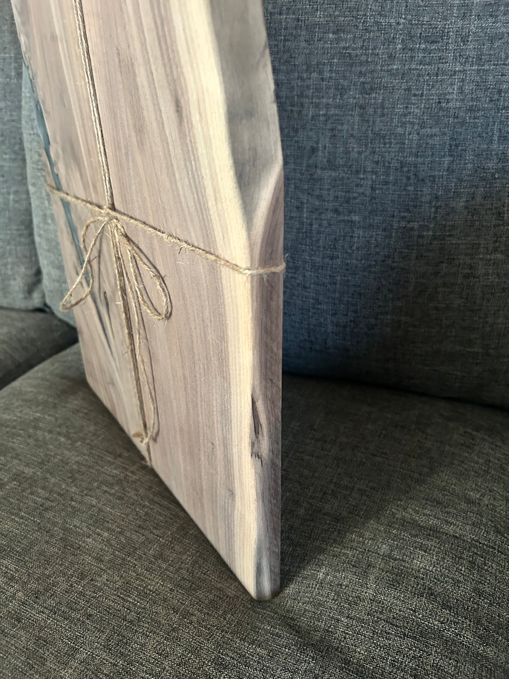 Live Edge Walnut & Deep Blue Epoxy River Charcuterie Board