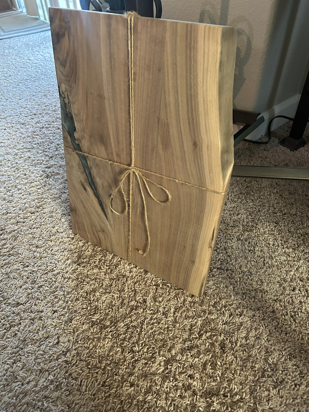 Live Edge Walnut & Deep Blue Epoxy River Charcuterie Board