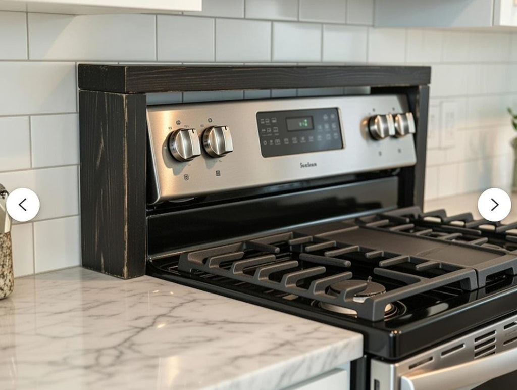 Handmade Wood Stove Top Shelf | Rustic Farmhouse Kitchen Spice Storage | Over The Stove Spice Rack | Unique Rustic Kitchen Organizer