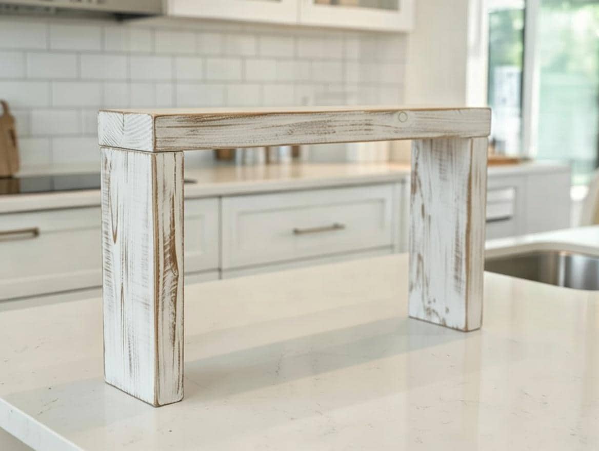 Handmade Wood Stove Top Shelf | Rustic Farmhouse Kitchen Spice Storage | Over The Stove Spice Rack | Unique Rustic Kitchen Organizer