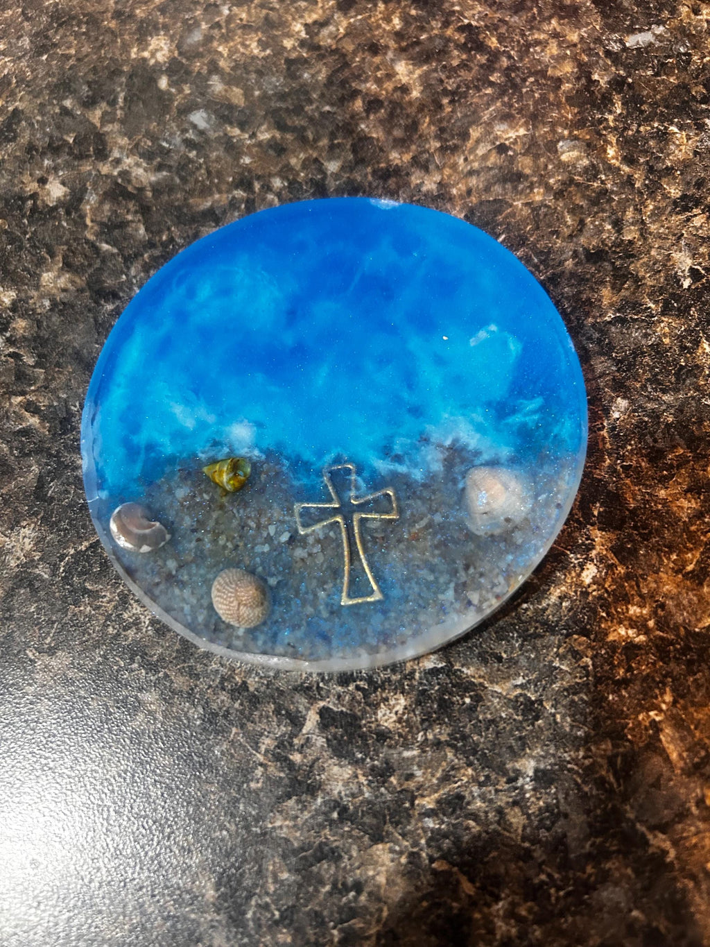 Resin Beach Coasters, Seashell Ocean Wave Art, Coastal Home Decor, Ocean Wave Art, Earth Tone Drink Coasters, Housewarming Gift