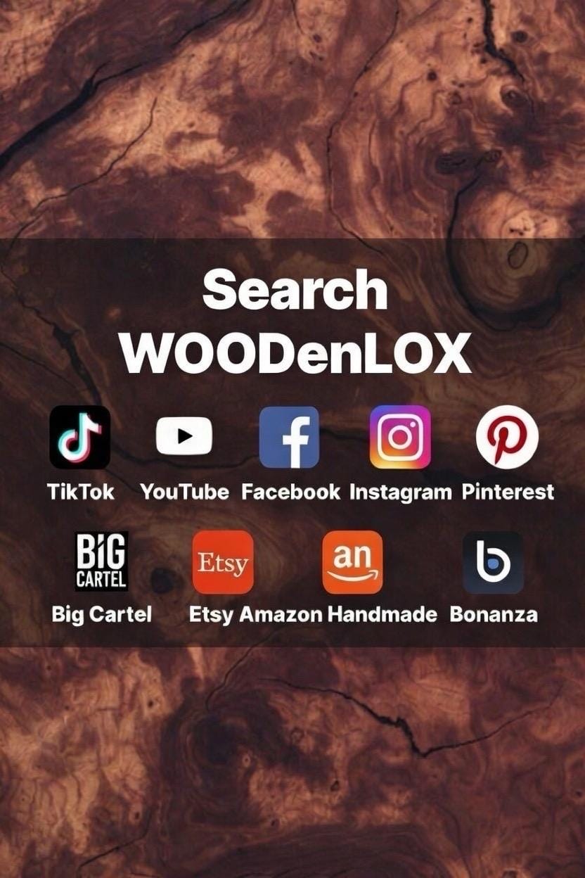 Wooden texture background with social media and e-commerce platform icons.