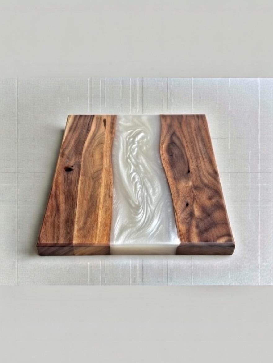Handmade Walnut Epoxy River Charcuterie Board | Live Edge Serving Tray | Luxury Housewarming Gift | Weeding gift | Crafted in USA