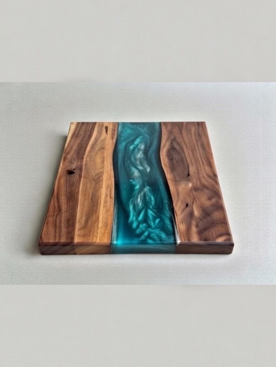 Handmade Walnut Epoxy River Charcuterie Board | Live Edge Serving Tray | Luxury Housewarming Gift | Weeding gift | Crafted in USA