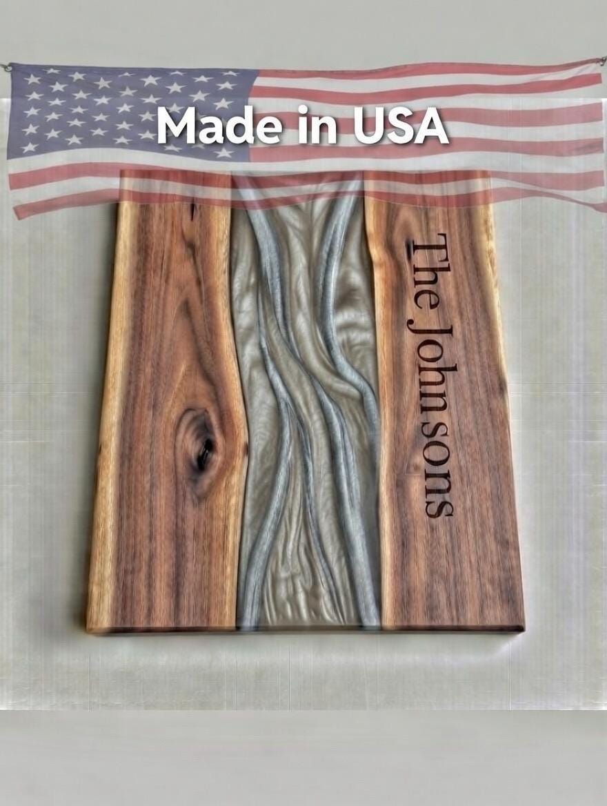 Handmade Walnut Epoxy River Charcuterie Board | Live Edge Serving Tray | Luxury Housewarming Gift | Weeding gift | Crafted in USA