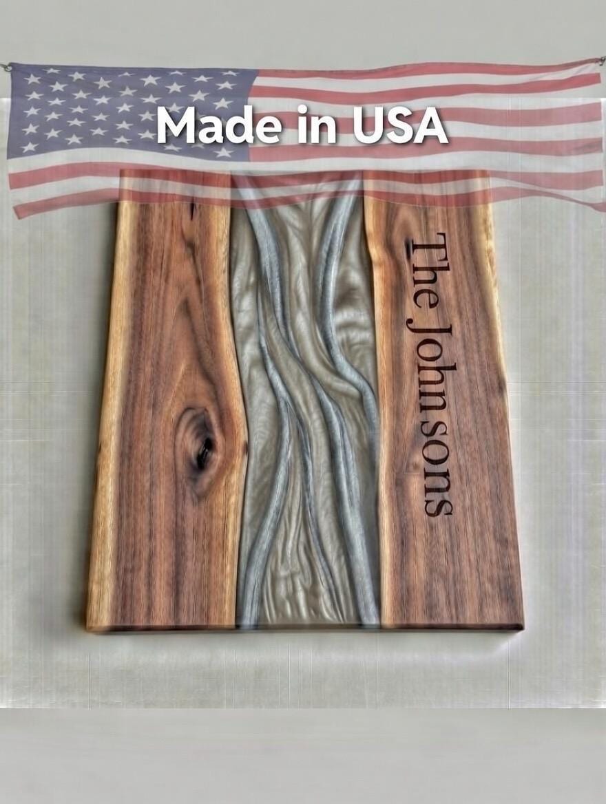 Handmade Walnut Epoxy River Charcuterie Board | Live Edge Serving Tray | Luxury Housewarming Gift | Weeding gift | Crafted in USA