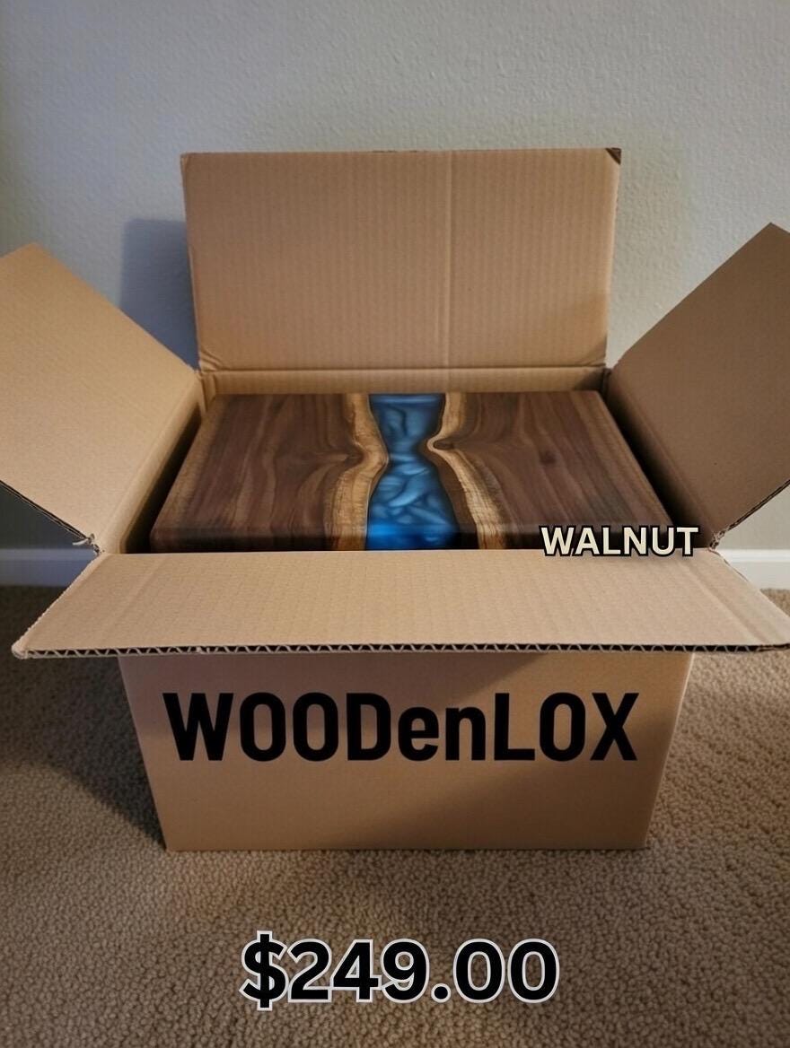 Handmade Walnut Epoxy River Charcuterie Board | Live Edge Serving Tray | Luxury Housewarming Gift | Weeding gift | Crafted in USA