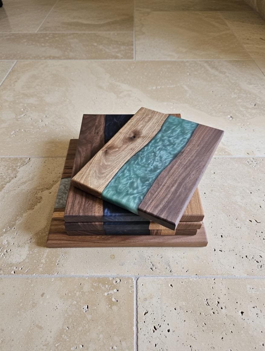 Handmade Walnut Epoxy River Charcuterie Board | Live Edge Serving Tray | Luxury Housewarming Gift | Weeding gift | Crafted in USA