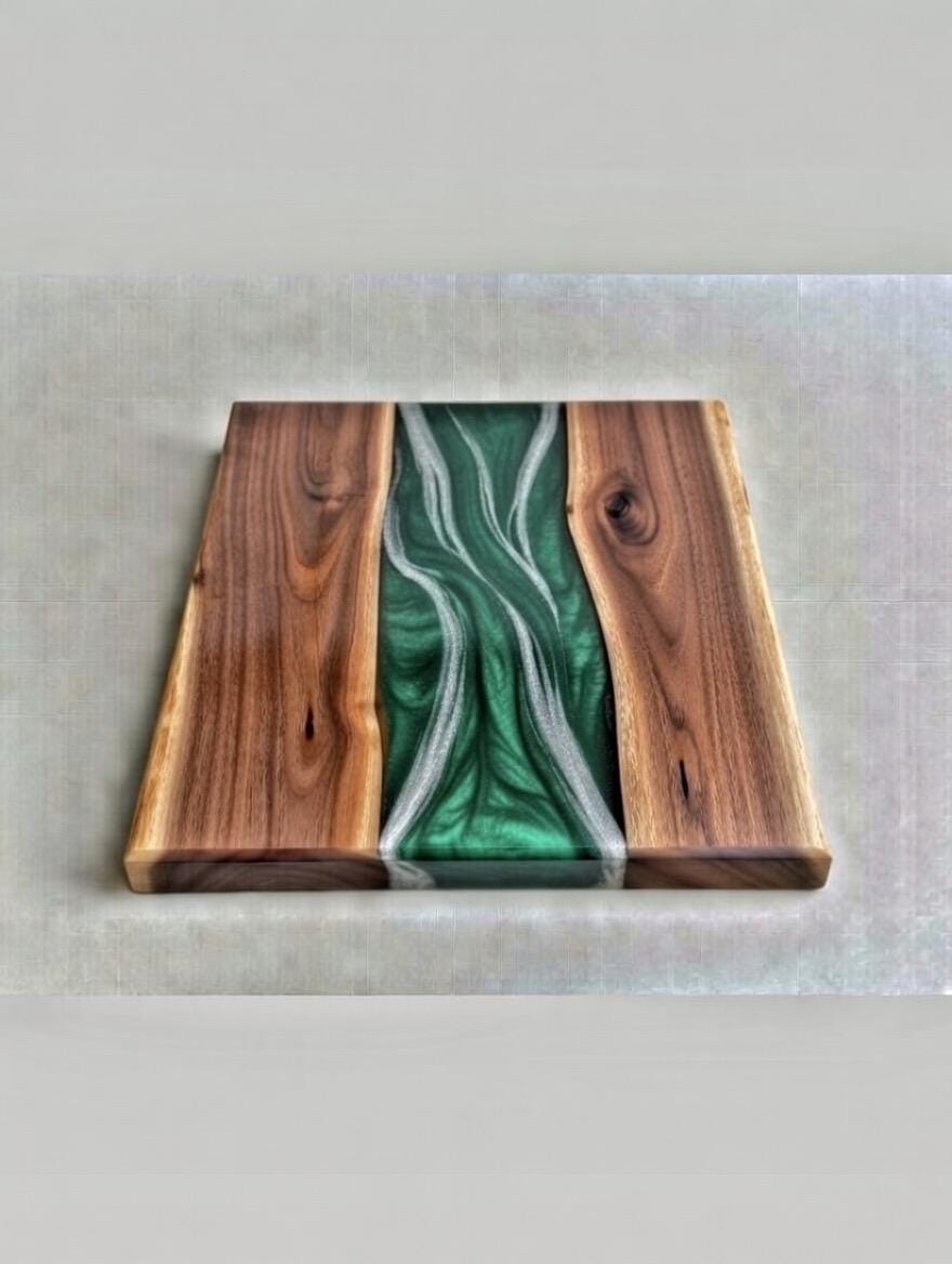 Handmade Walnut Epoxy River Charcuterie Board | Live Edge Serving Tray | Luxury Housewarming Gift | Weeding gift | Crafted in USA