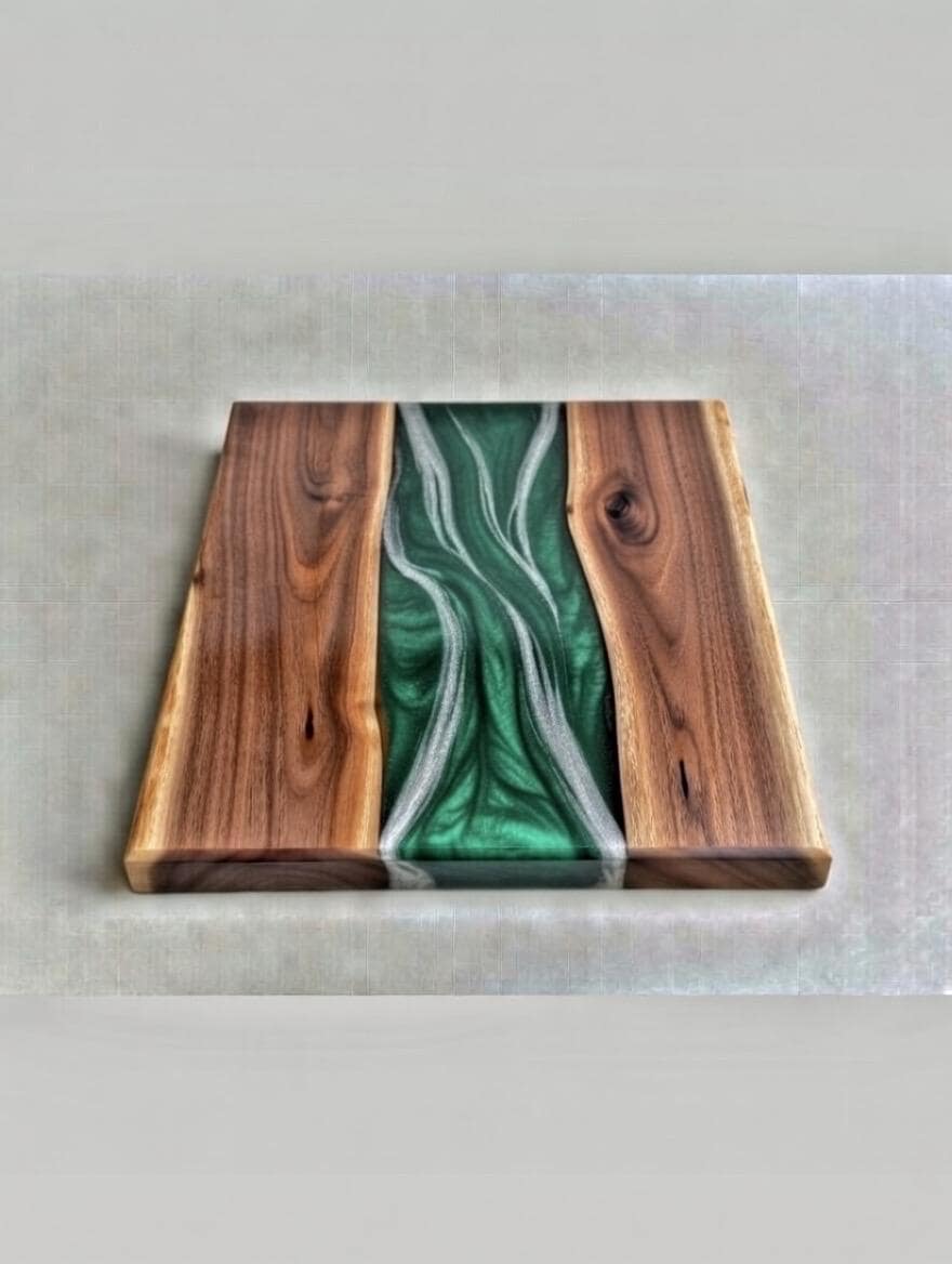 Handmade Walnut Epoxy River Charcuterie Board | Live Edge Serving Tray | Luxury Housewarming Gift | Weeding gift | Crafted in USA