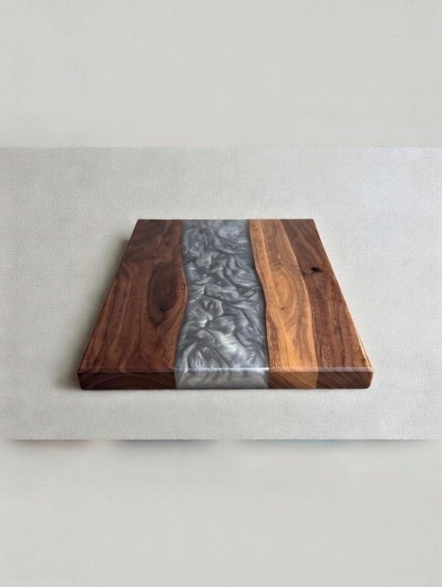 Handmade Walnut Epoxy River Charcuterie Board | Live Edge Serving Tray | Luxury Housewarming Gift | Weeding gift | Crafted in USA