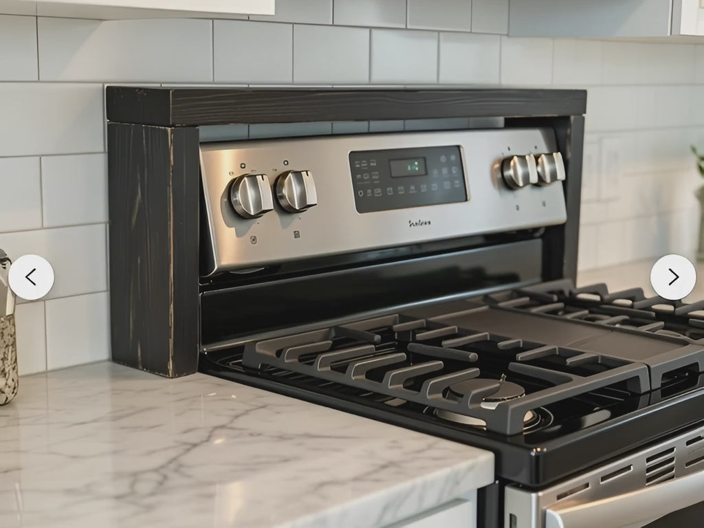 Handmade Wood Stove Top Shelf | Rustic Farmhouse Kitchen Spice Storage | Over The Stove Spice Rack | Unique Rustic Kitchen Organizer